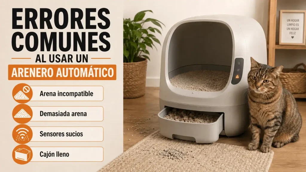 Errores comunes al usar un arenero automático para gatos